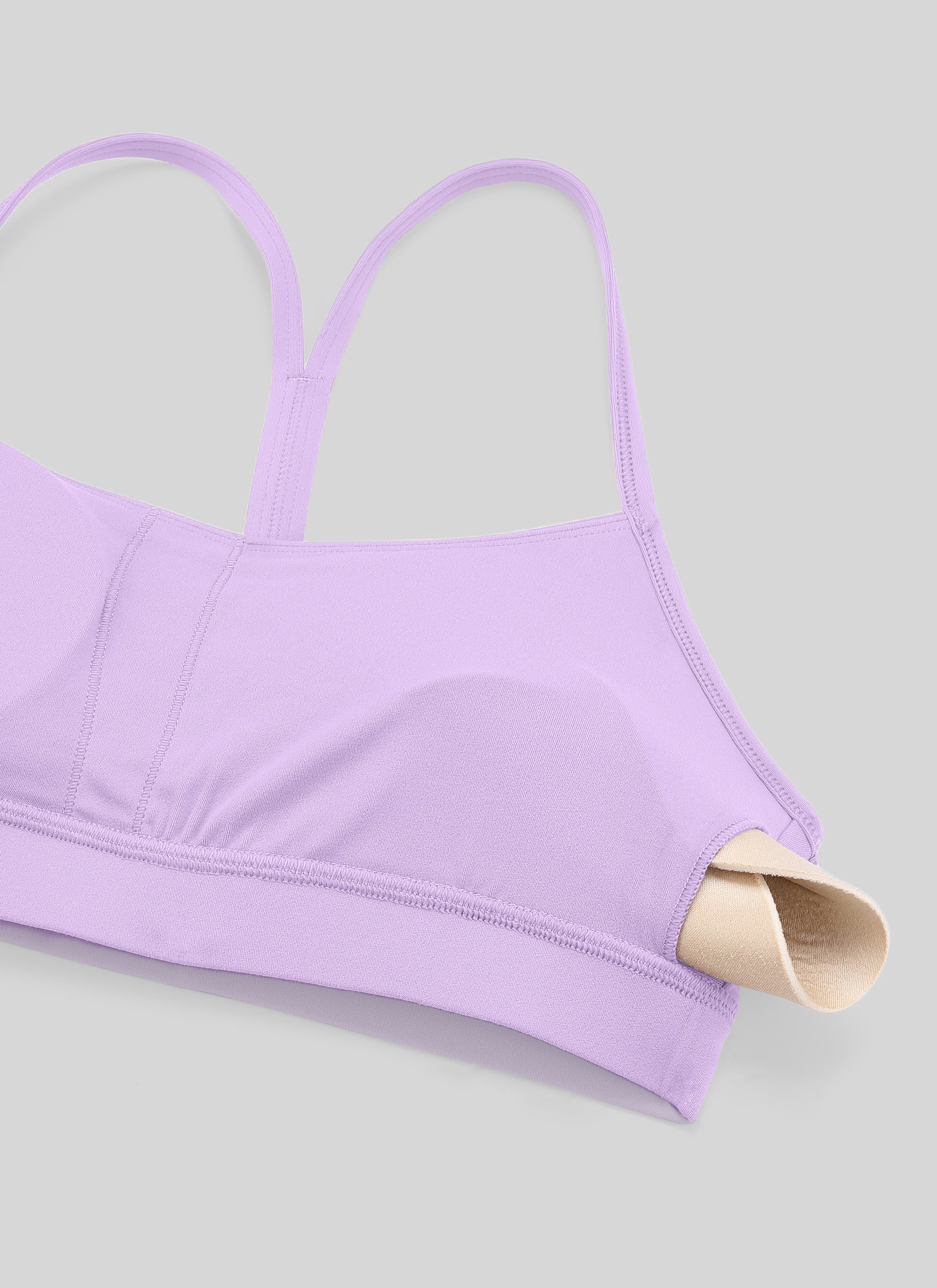 CRZ YOGA महिलाओं की योग लाइट सपोर्ट Butterluxe स्पोर्ट्स ब्रा वाई बैक एल्फिन पर्पल