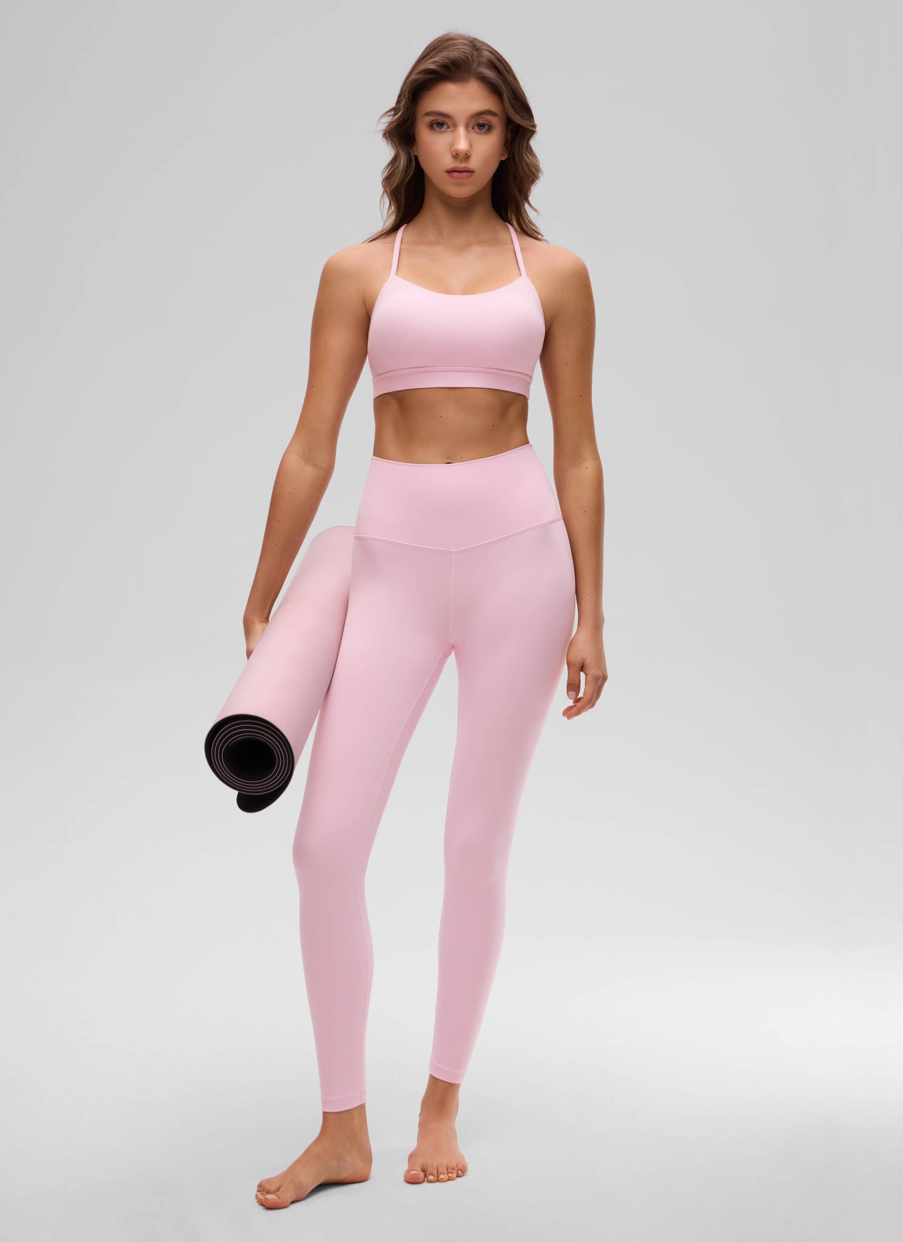CRZ YOGA महिलाओं के लिए योगा लाइट सपोर्ट Butterluxe स्पोर्ट्स ब्रा, वाई बैक, गुलाबी पीनी रंग