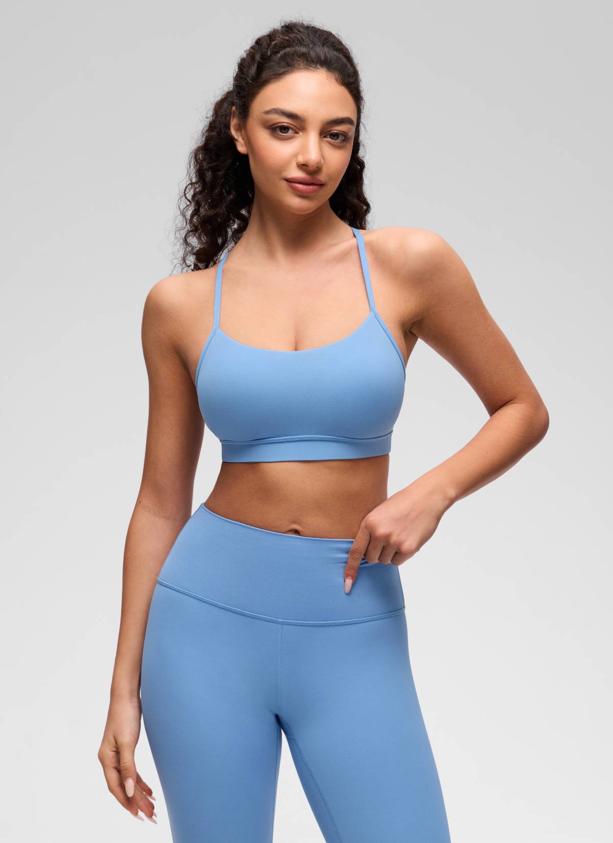 CRZ YOGA महिलाओं के लिए योगा लाइट सपोर्ट Butterluxe स्पोर्ट्स ब्रा वाई बैक पार्टी ब्लू