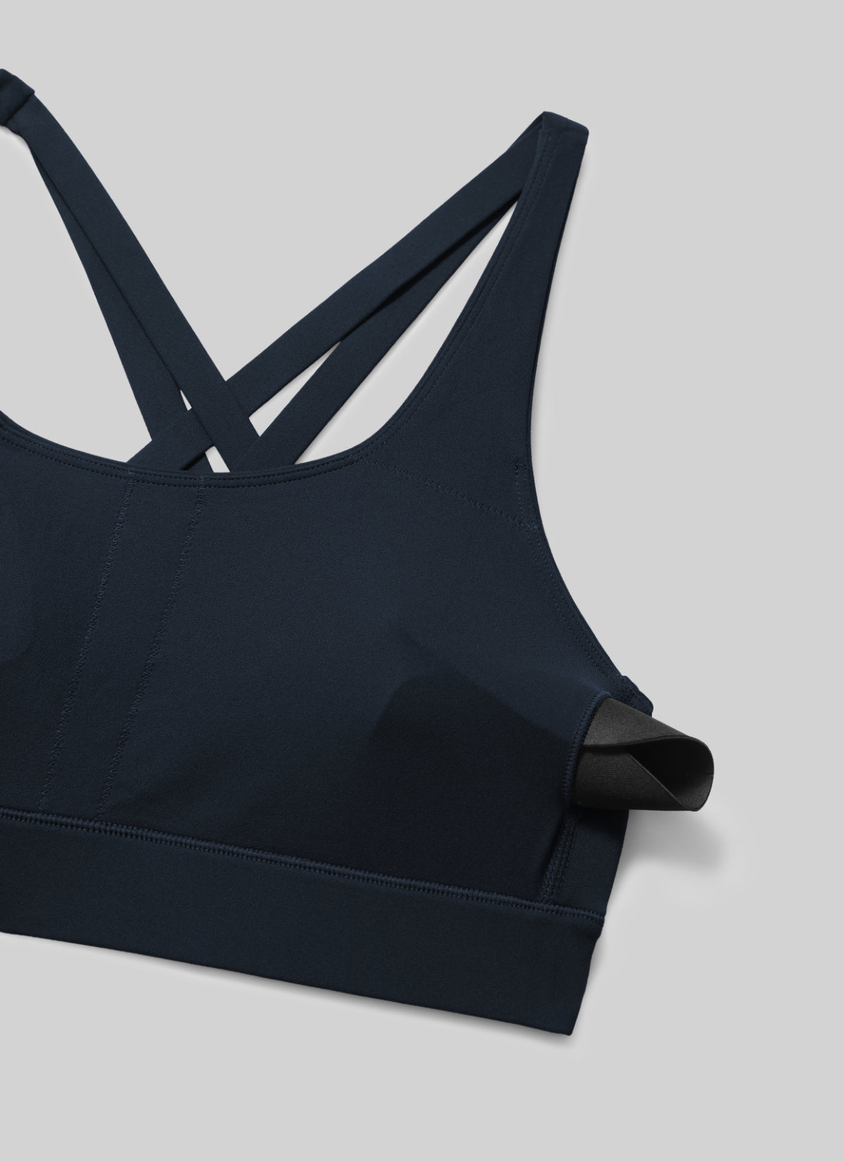 CRZ YOGA Women's Butterlift® Workout Crewneck Cross Back Sports Bra True Navy
