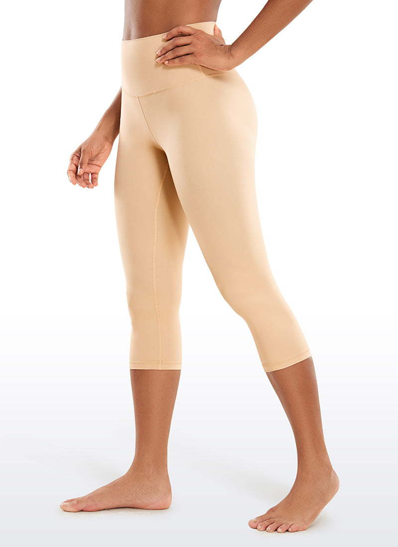 CRZ YOGA Women's Yoga Lounge High Rise Butterluxe Yoga Leggings 19'' Tan Milkshake