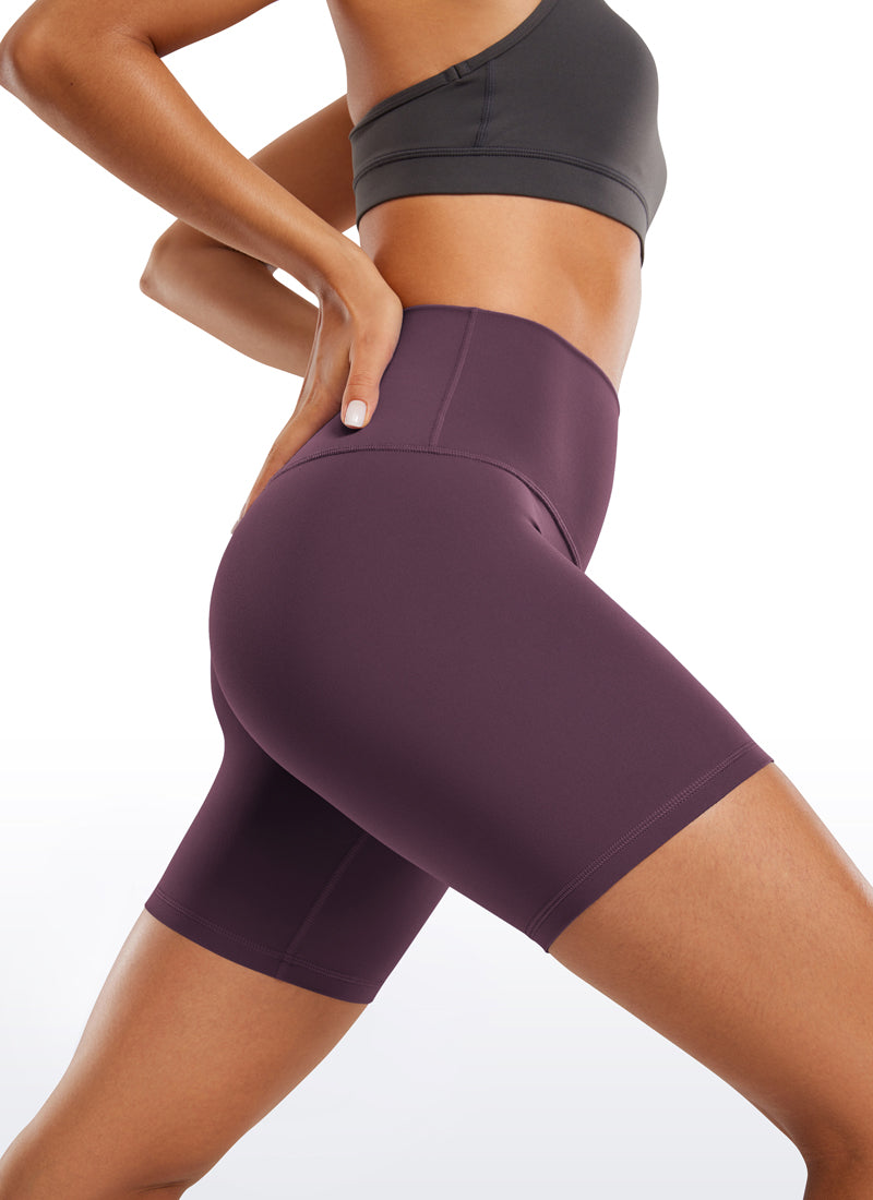 CRZ YOGA महिलाओं के लिए योगा हाई राइज़ बाइकर शॉर्ट्स Butterluxe शॉर्ट्स 6 इंच, अंगूरी रंग, बैंगनी रंग
