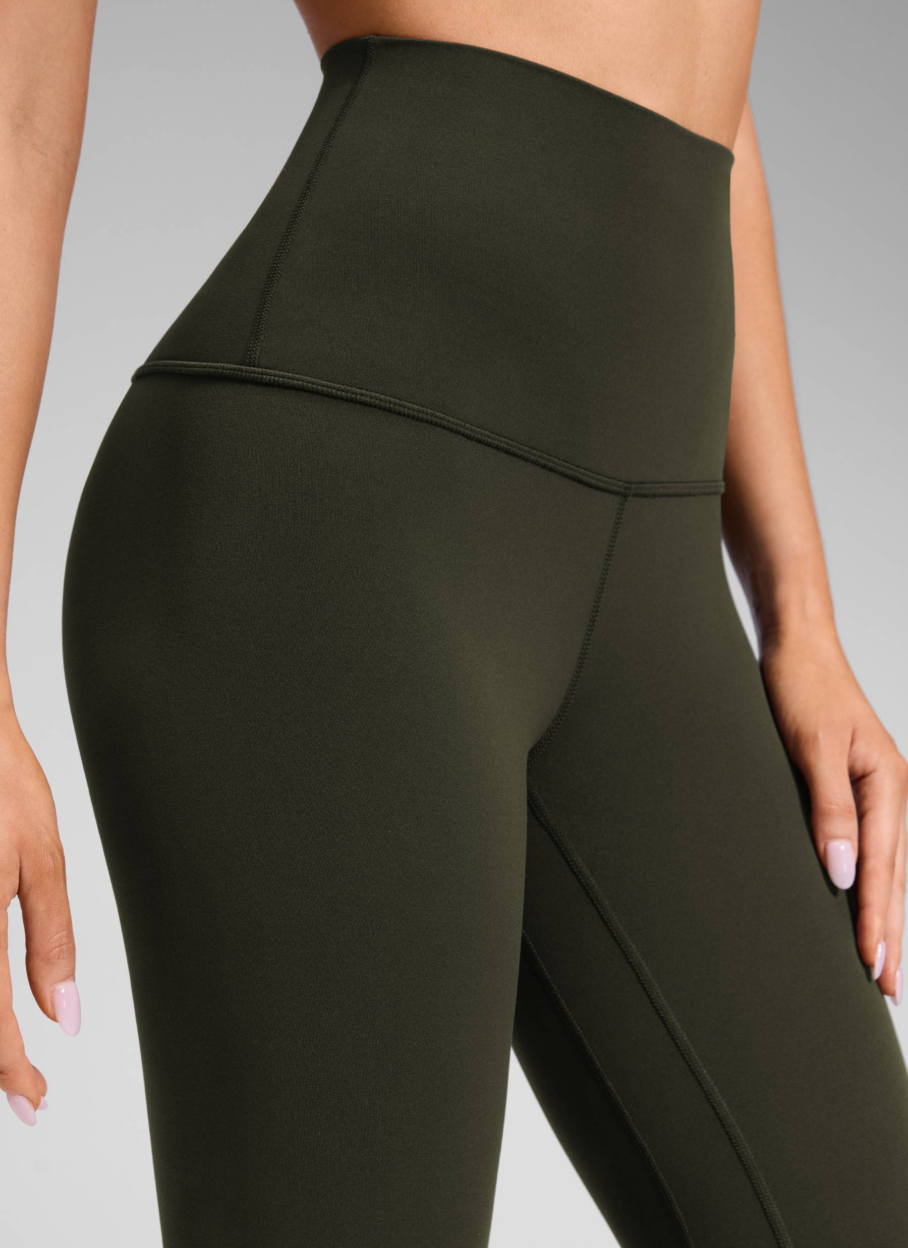 CRZ YOGA Women's Yoga Super High Waist Butterluxe Yoga Leggings 28'' Olive Green