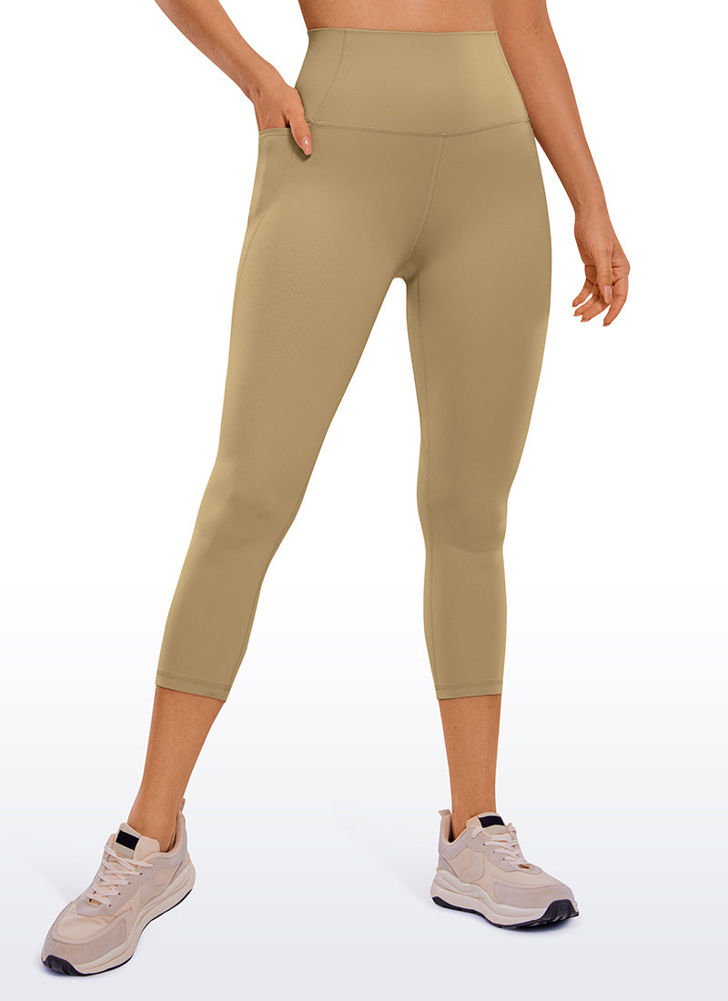 CRZ YOGA Women's Yoga High Rise Butterluxe Capri with Pockets 21'' Soul Brown