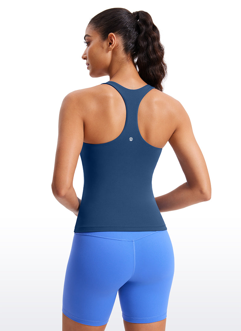 CRZ YOGA महिलाओं के लिए योगा टाइट फिट टॉप Butterluxe फ्रांसीसी नौसेना का अंतर्निर्मित ब्रा टैंक