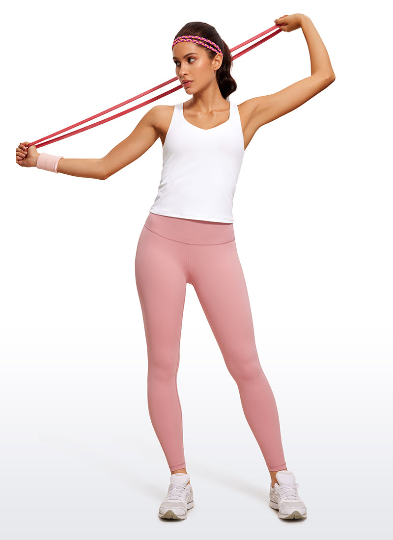CRZ YOGA महिलाओं के लिए स्लिम फिट योगा टॉप Butterluxe बिल्ट-इन ब्रा, वी नेक, सफेद