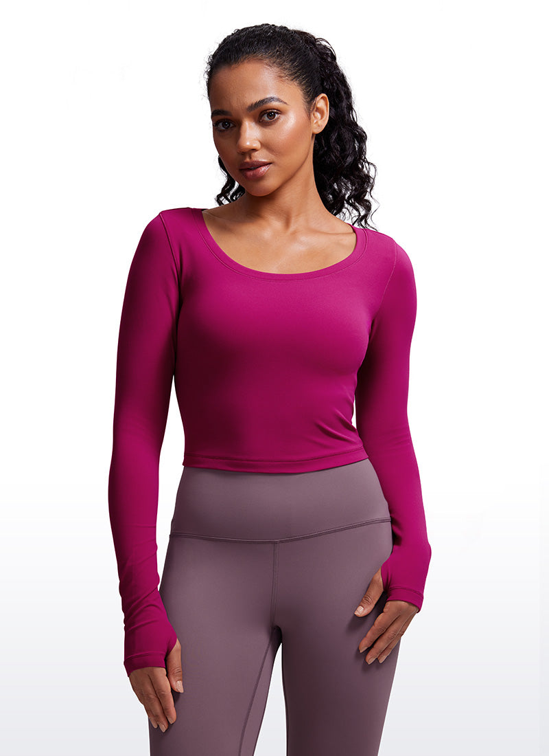 CRZ YOGA Leggings de yoga de manga larga Butterluxe para mujer Magenta Purple