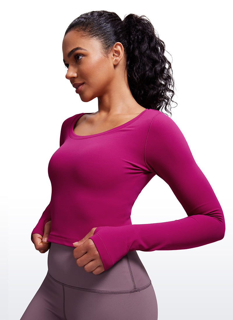 CRZ YOGA Leggings de yoga de manga larga Butterluxe para mujer Magenta Purple