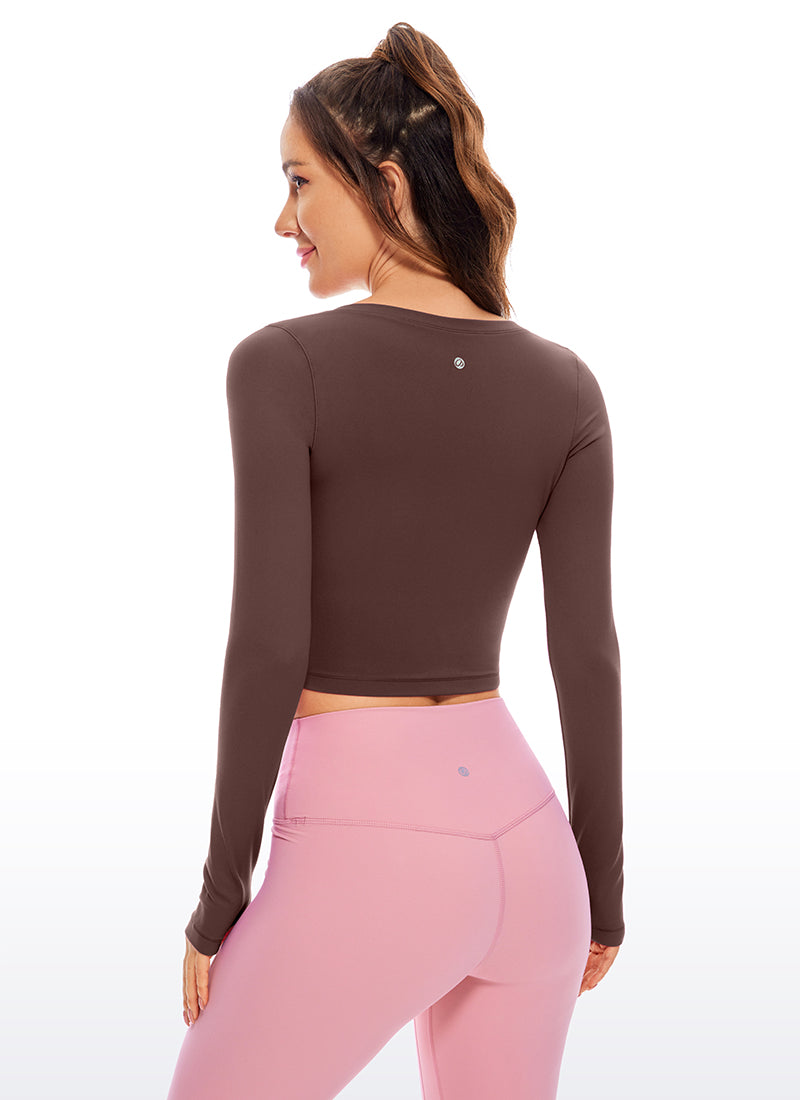CRZ YOGA Leggings de yoga de manga larga Butterluxe para mujer Taupe