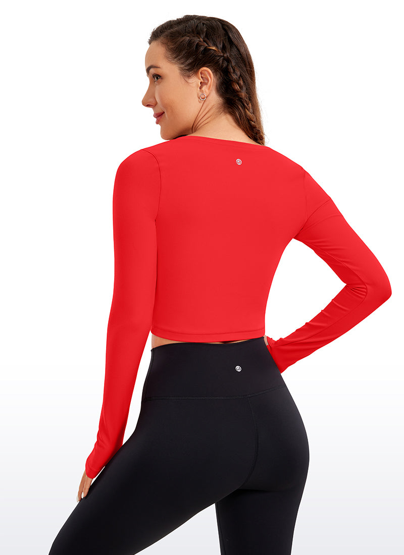 CRZ YOGA Leggings de yoga de manga larga Butterluxe para mujer Deep Red