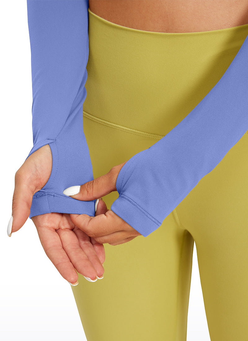 CRZ YOGA Leggings de yoga de manga larga Butterluxe para mujer Wild Indigo