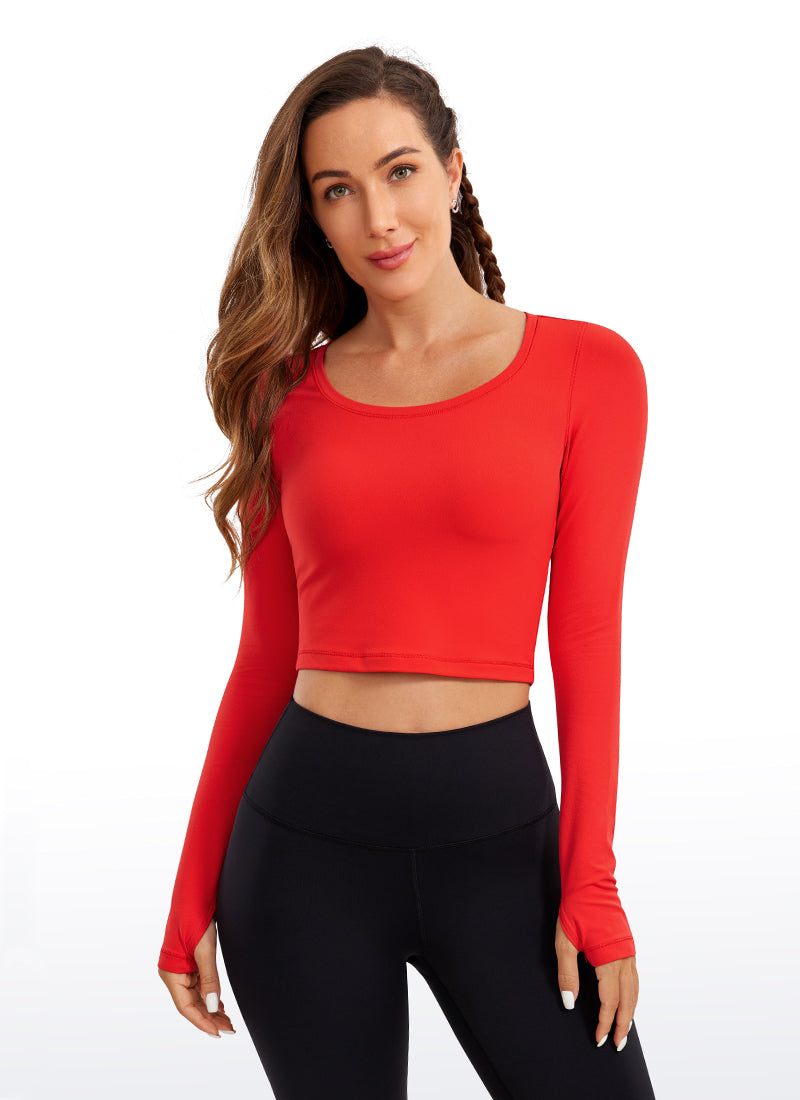CRZ YOGA Leggings de yoga de manga larga Butterluxe para mujer Dark Red