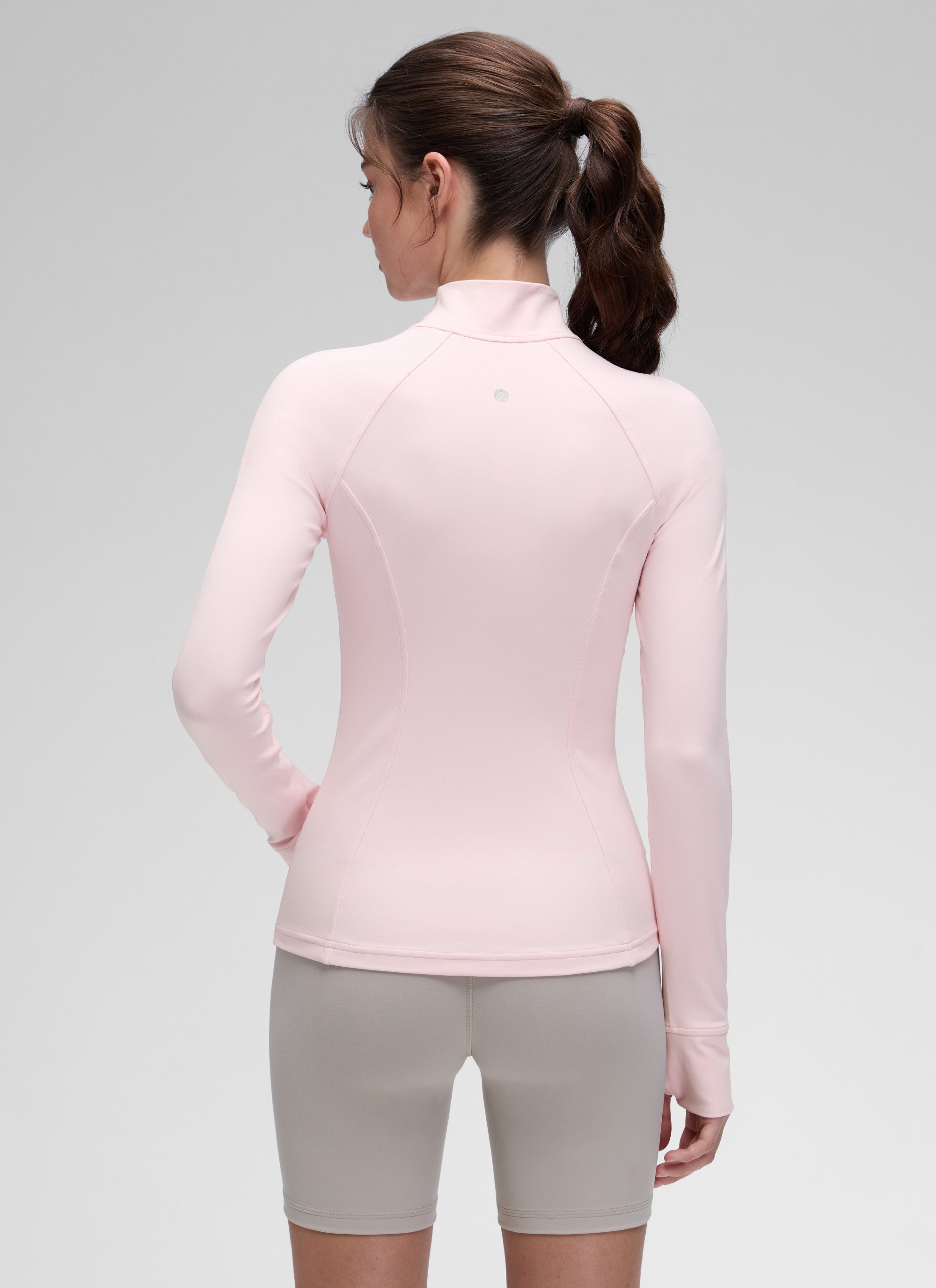 CRZ YOGA महिलाओं के लिए स्लिम फिट योगा टॉप Butterluxe फुल ज़िप लॉन्ग स्लीव्स स्ट्रॉबेरी पिंक